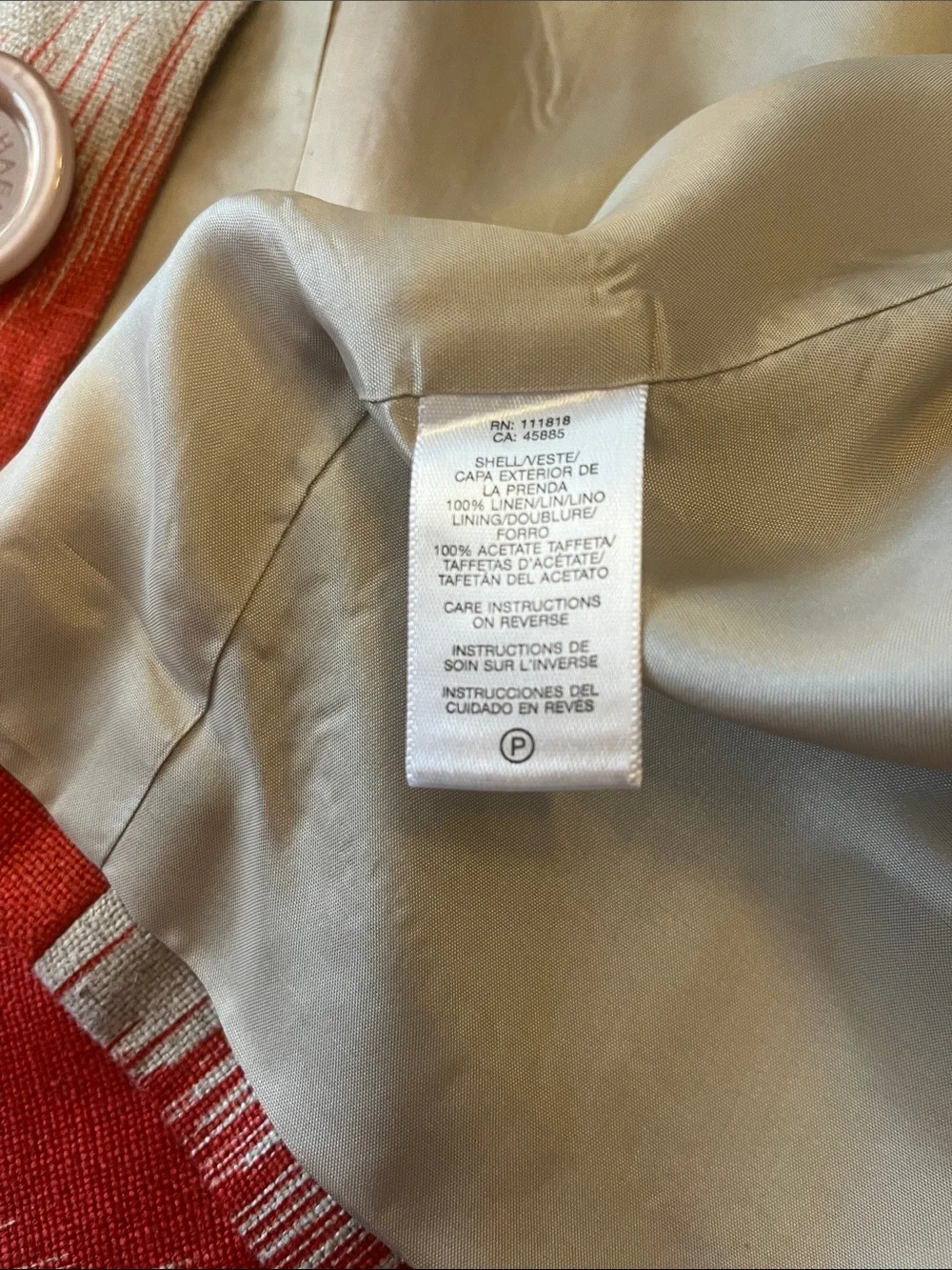 Michael Kors Orange and Tan Printed Cropped Jacket size L